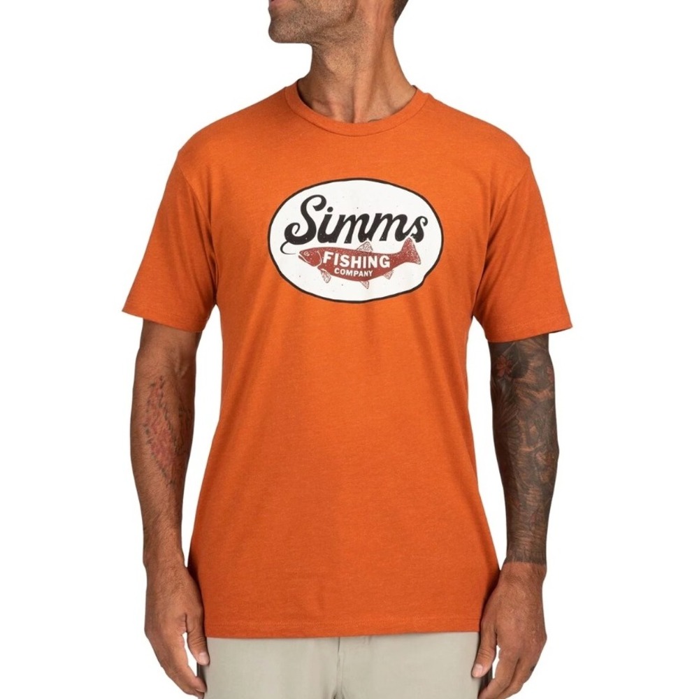 Simms Fishing Company Trout Wander T-Shirt Men's 2XL Burnt Orange